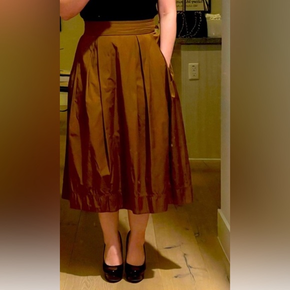 Lida Baday Dresses & Skirts - Elegant A-Line Skirt in Rich Brown